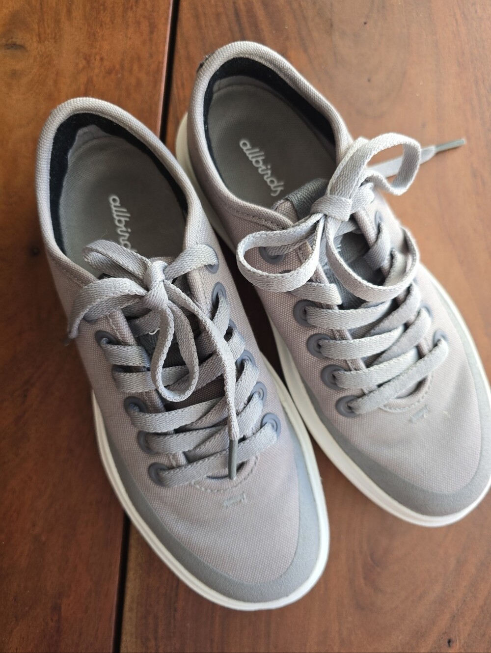 Allbirds Light Gray Canvas Low-Top Sneakers